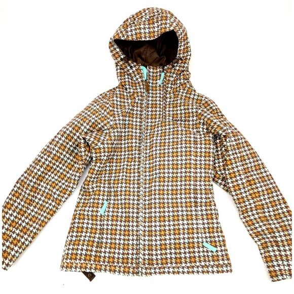 Burton Jackets & Blazers - Burton Hounds tooth Hooded Ski Snowboard Jacket Womens Size Extra Small XS